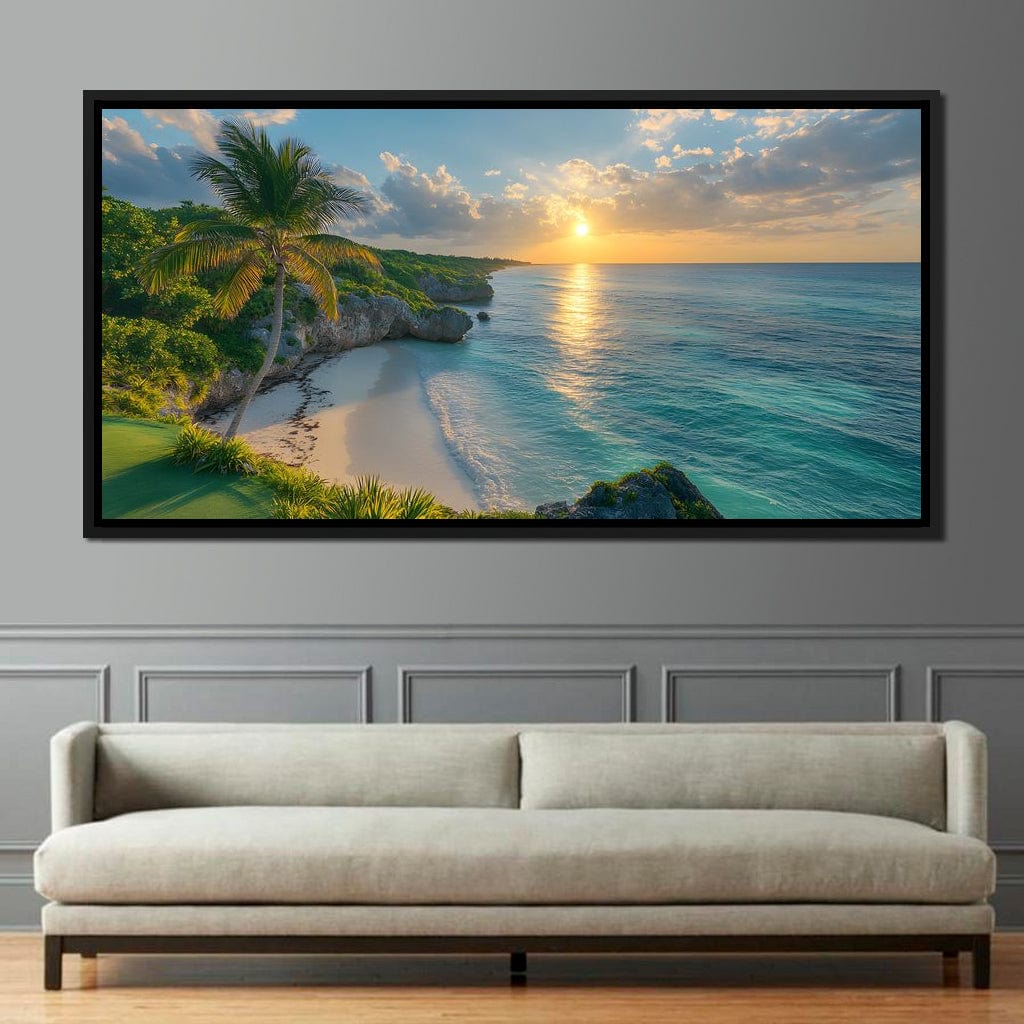 Sunlit Shores of Tranquility Canvas Wall Art
