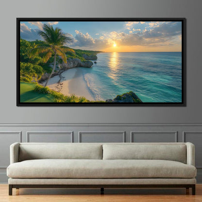 Sunlit Shores of Tranquility Canvas Wall Art