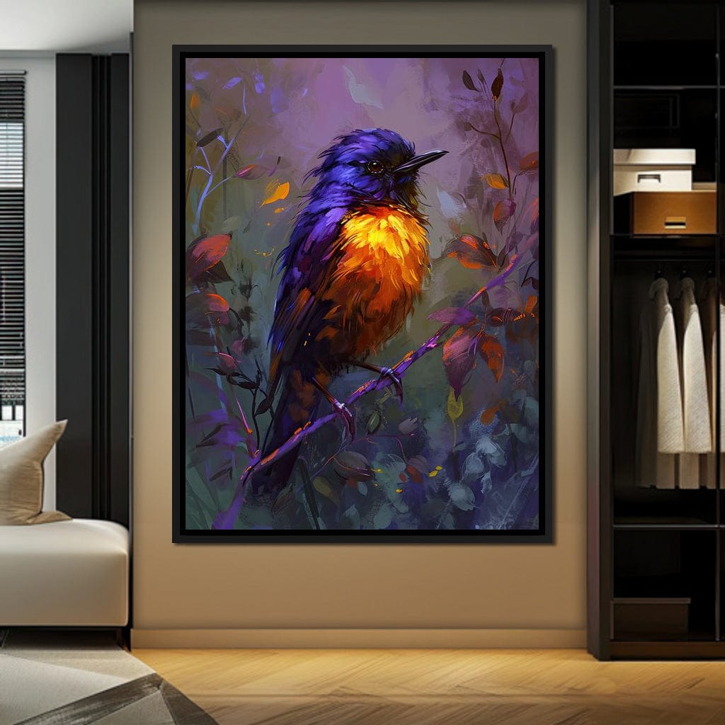 Majestic Twilight Bird Perched Canvas Wall Art