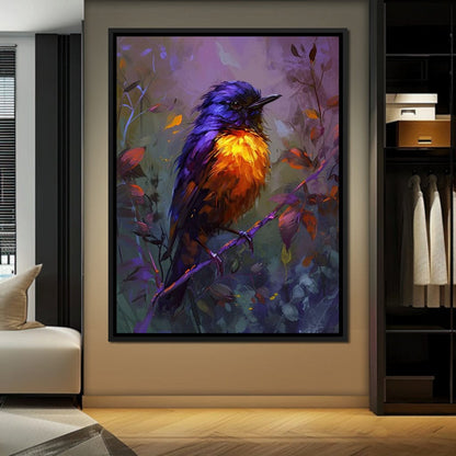 Majestic Twilight Bird Perched Canvas Wall Art