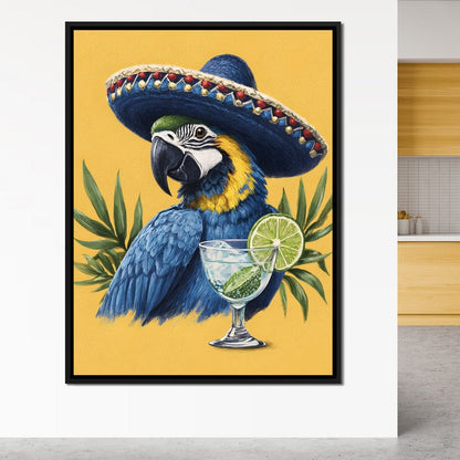 Parrot Margarita Fiesta Tropical Canvas Wall Art