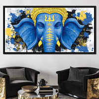 Ganesha Golden Majestic Tranquility Canvas Wall Art
