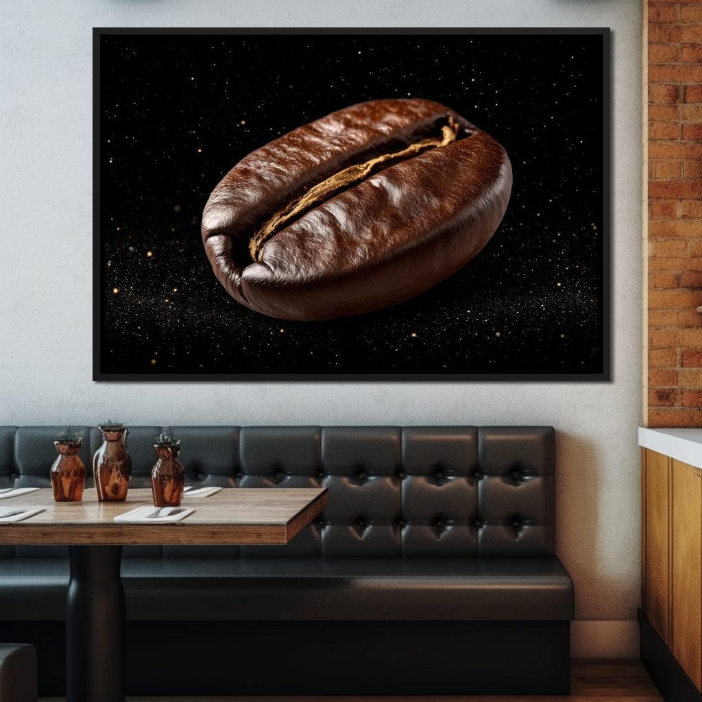 Cosmic Coffee Bean Orbit Canvas Wall Art
