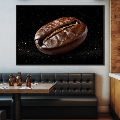 Cosmic Coffee Bean Orbit Canvas Wall Art