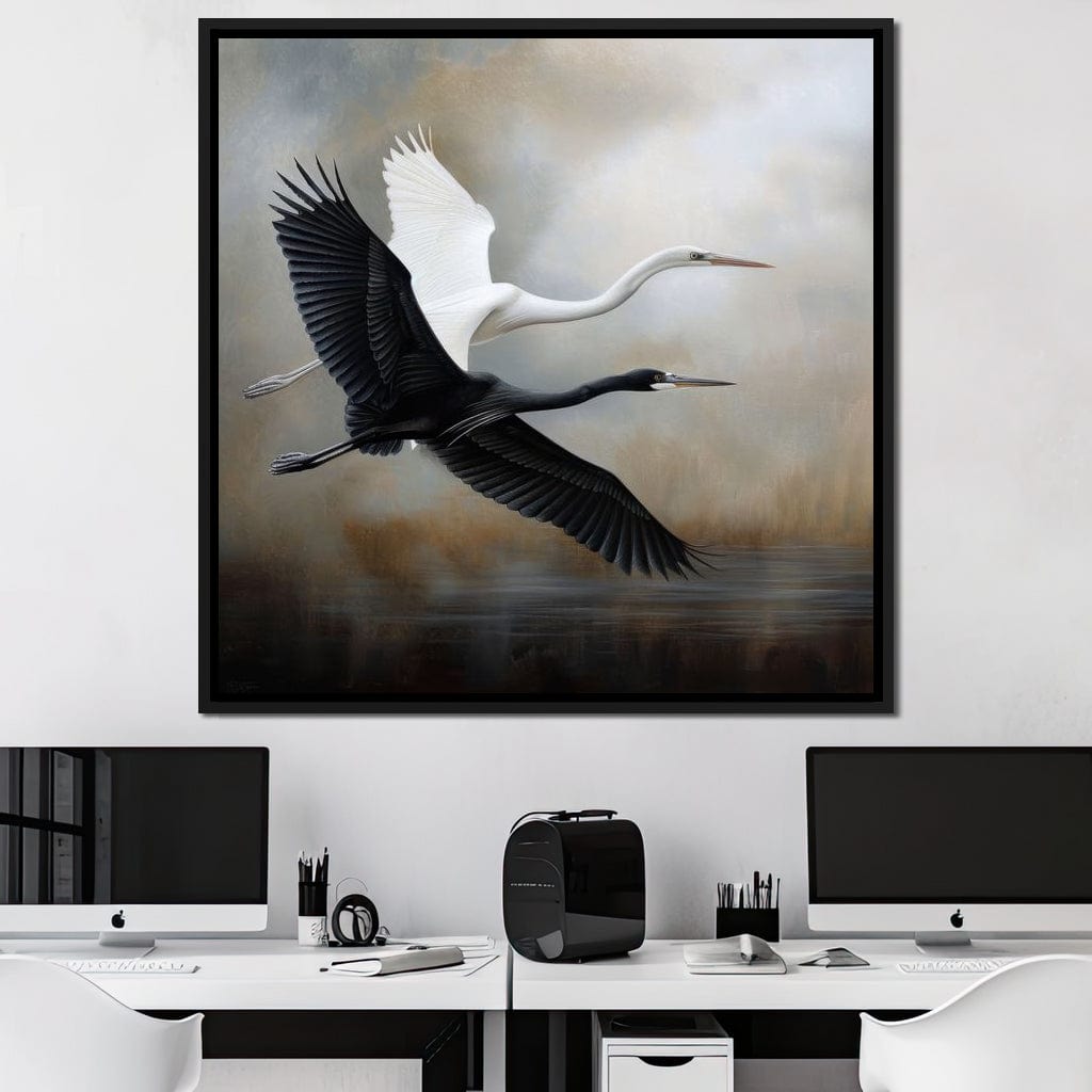 Heron Harmony Canvas Wall Art