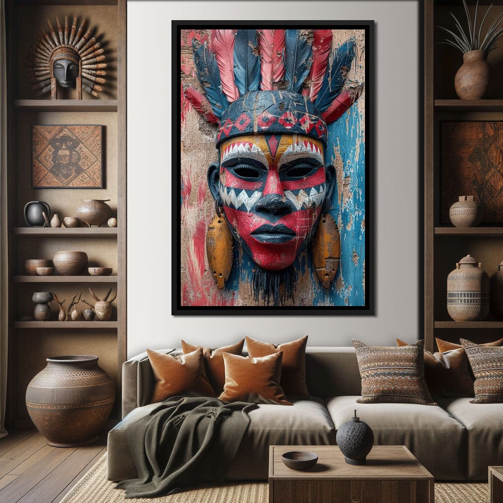 Tribal Echoes in Color Canvas Wall Art