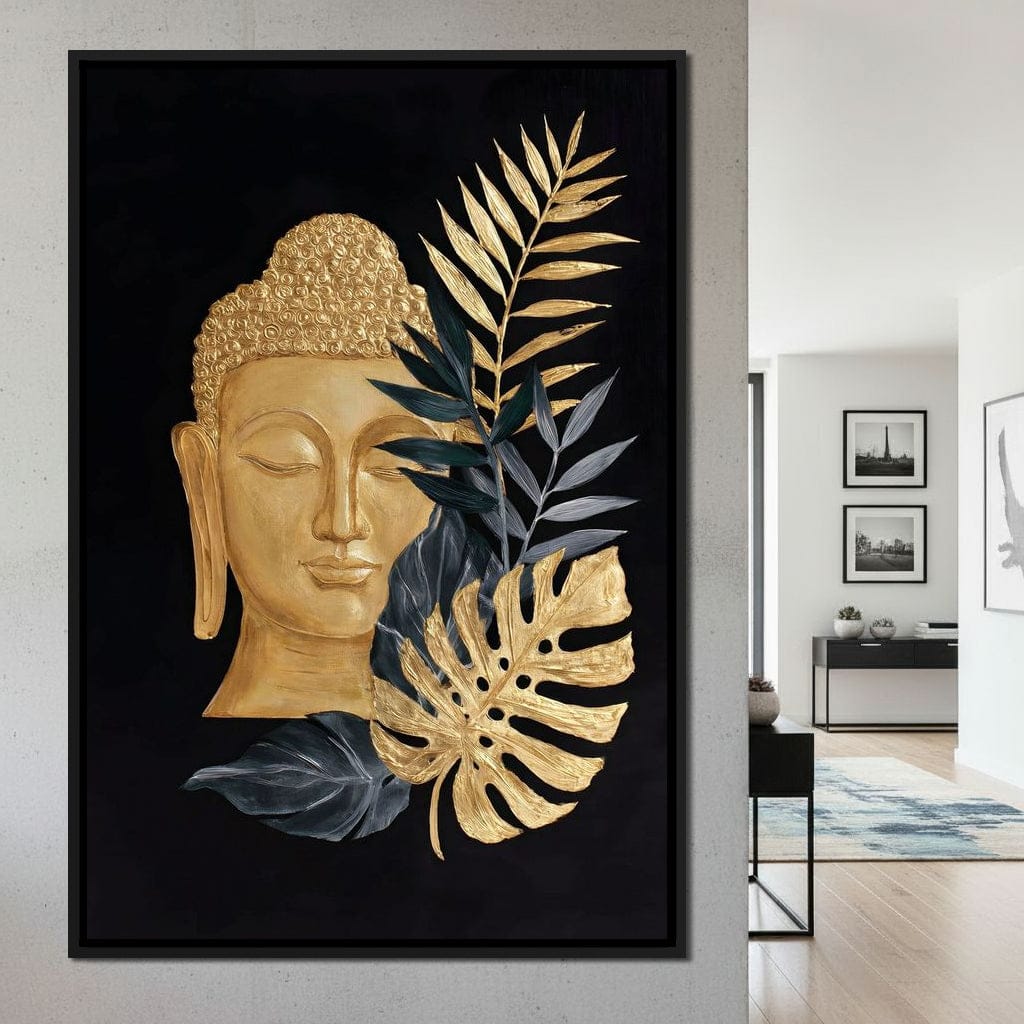 Golden Buddha Botanical Calm Canvas Wall Art