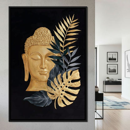 Golden Buddha Botanical Calm Canvas Wall Art