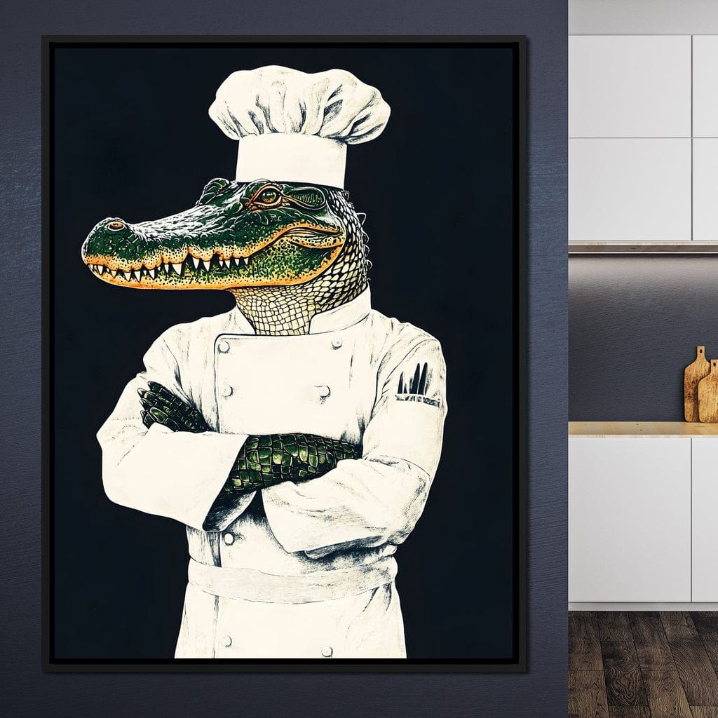 Gator Chef Culinary Humor Canvas Wall Art