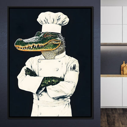 Gator Chef Culinary Humor Canvas Wall Art