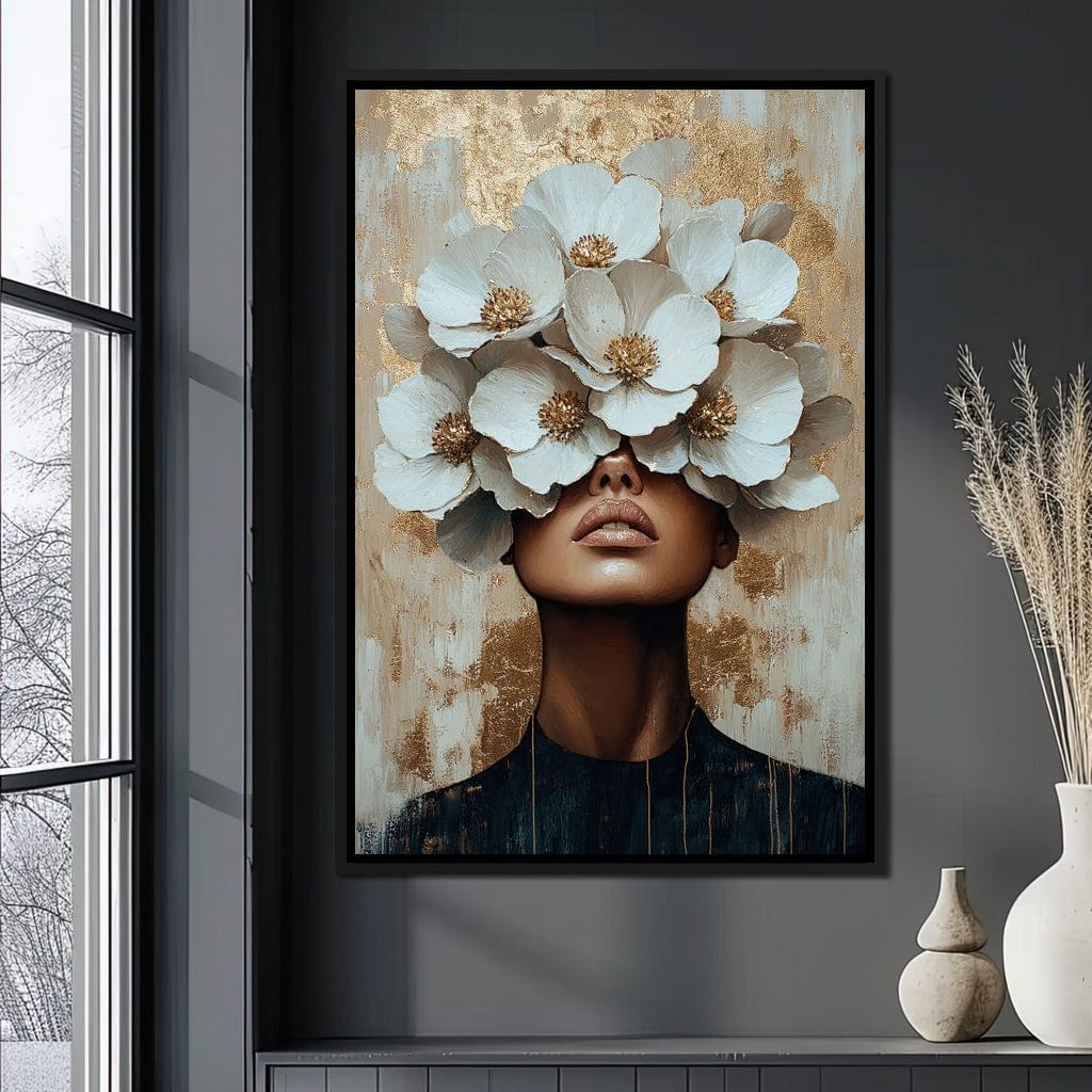 Golden Blossoms Enchantment Canvas Wall Art