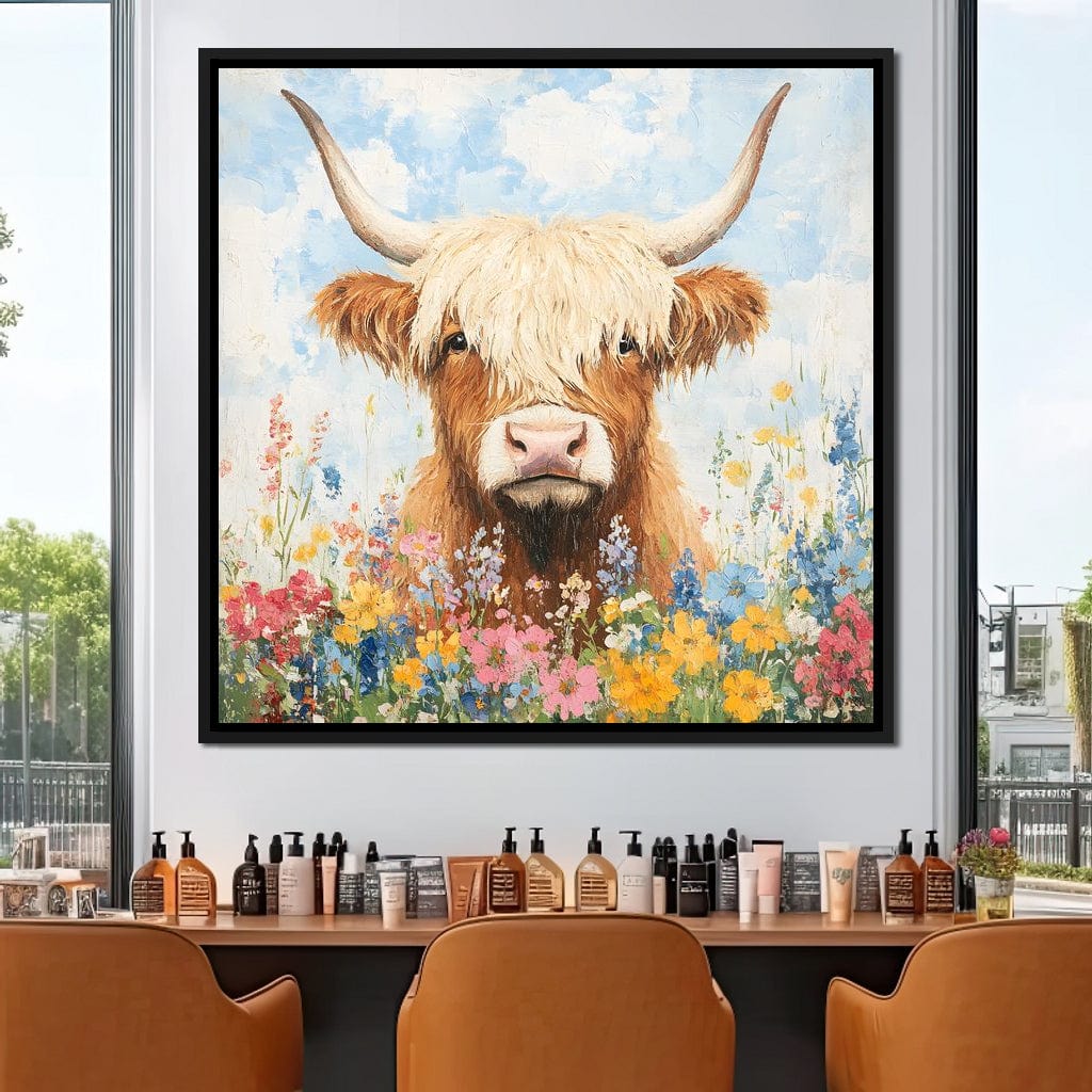 Highland Bloom Encounter Canvas Wall Art