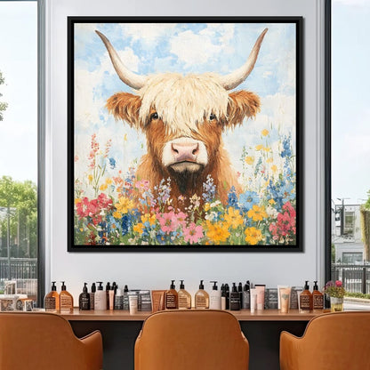 Highland Bloom Encounter Canvas Wall Art