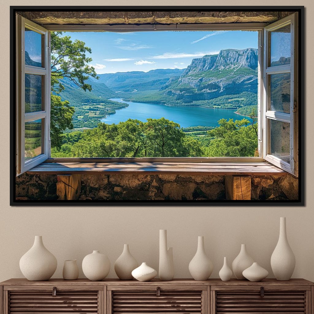 Window to Serene Vistas Canvas Wall Art