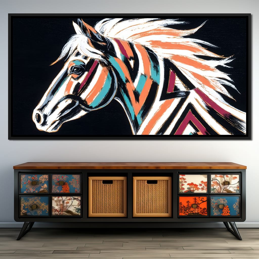 Prismatic Stallion Spirit Canvas Wall Art