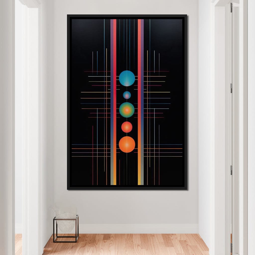 Futuristic Striped Colors Canvas Wall Art