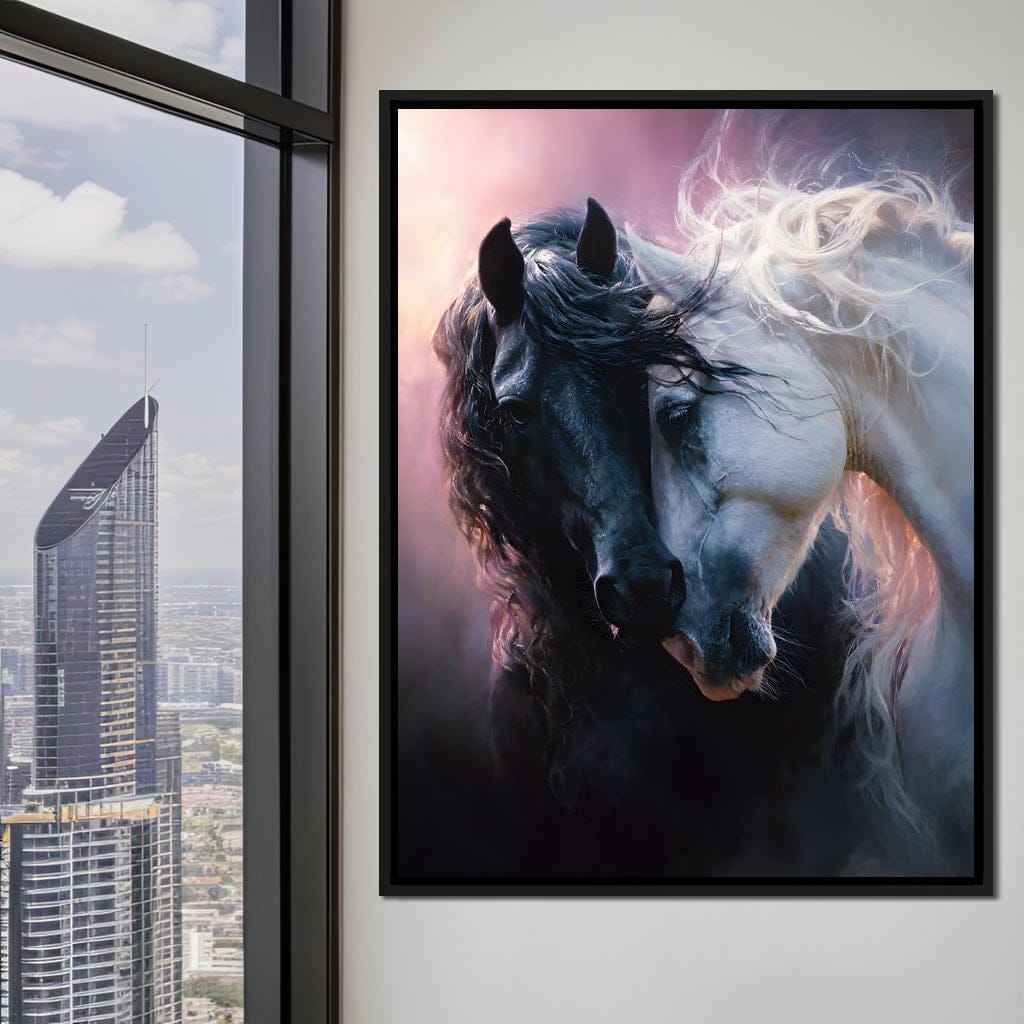 Shadowlight Twin Horses Canvas Wall Art