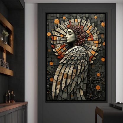 Mosaic Angel Enchantment Canvas Wall Art
