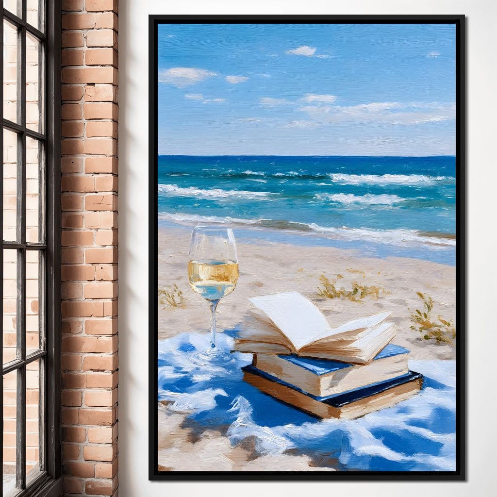 Seaside Pages and Golden Sip Canvas Wall Art