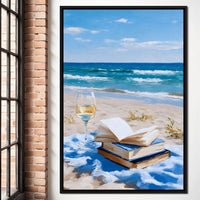 Seaside Pages and Golden Sip Canvas Wall Art