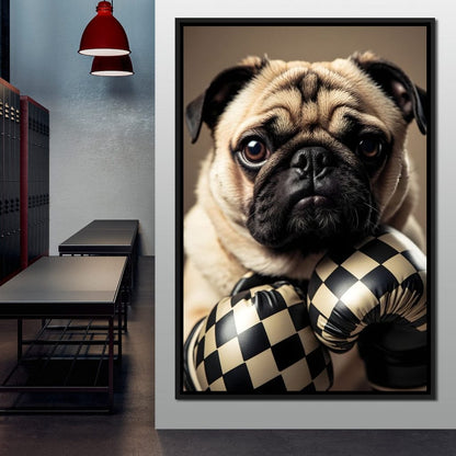 Pug Pugilist Canvas Wall Art