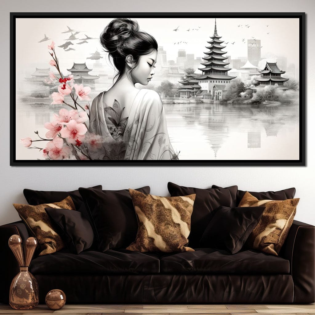 Ethereal Geisha Serenity Canvas Wall Art