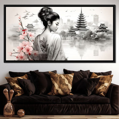 Ethereal Geisha Serenity Canvas Wall Art