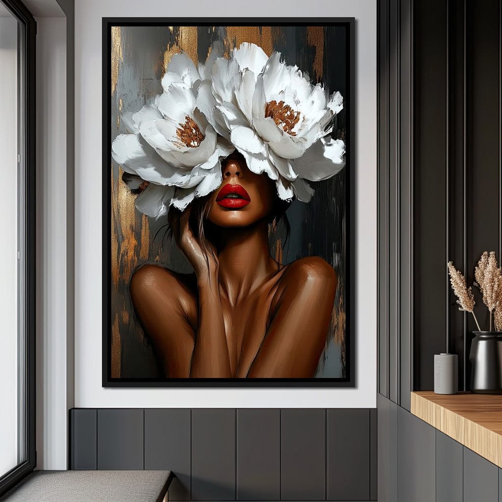 Elegance in Bloom Shadows Canvas Wall Art