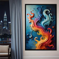 Flowing Rainbow Abstract Canvas Wall Art