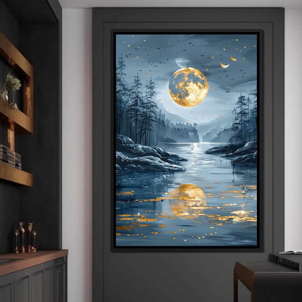 Luminous Nocturne Reflections Canvas Wall Art