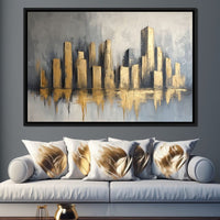 Golden Skyline Canvas Wall Art