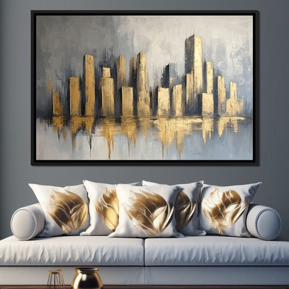 Golden Skyline Canvas Wall Art