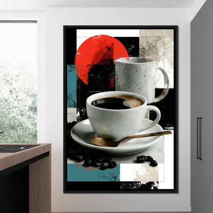 Morning Rituals Within Geometric Forms Canvas Wall Art