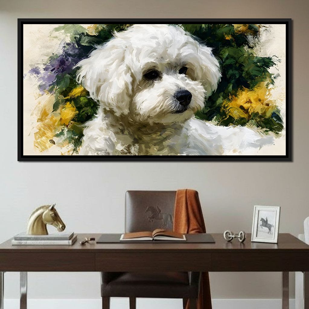 Gentle White Dog Companion Canvas Wall Art