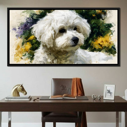 Gentle White Dog Companion Canvas Wall Art