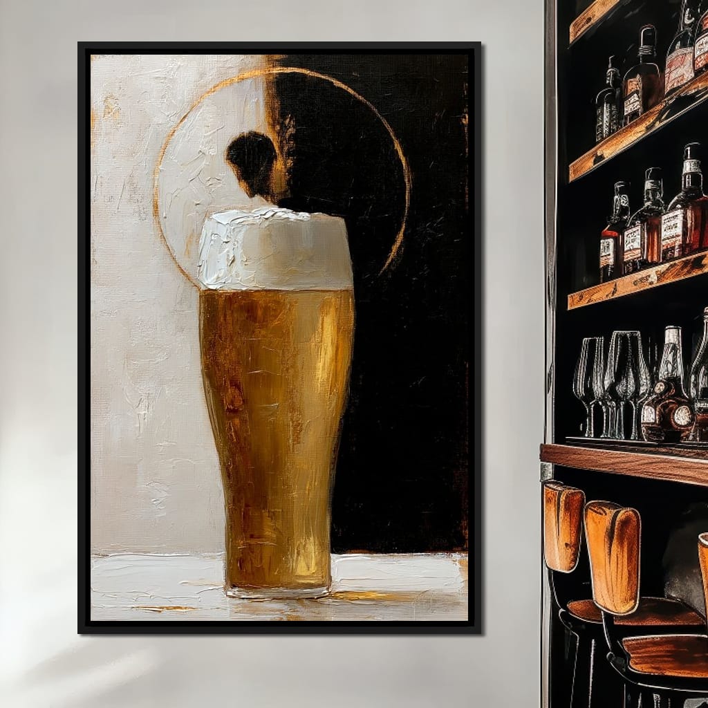Golden Beer Against the Divide Canvas Wall Art
