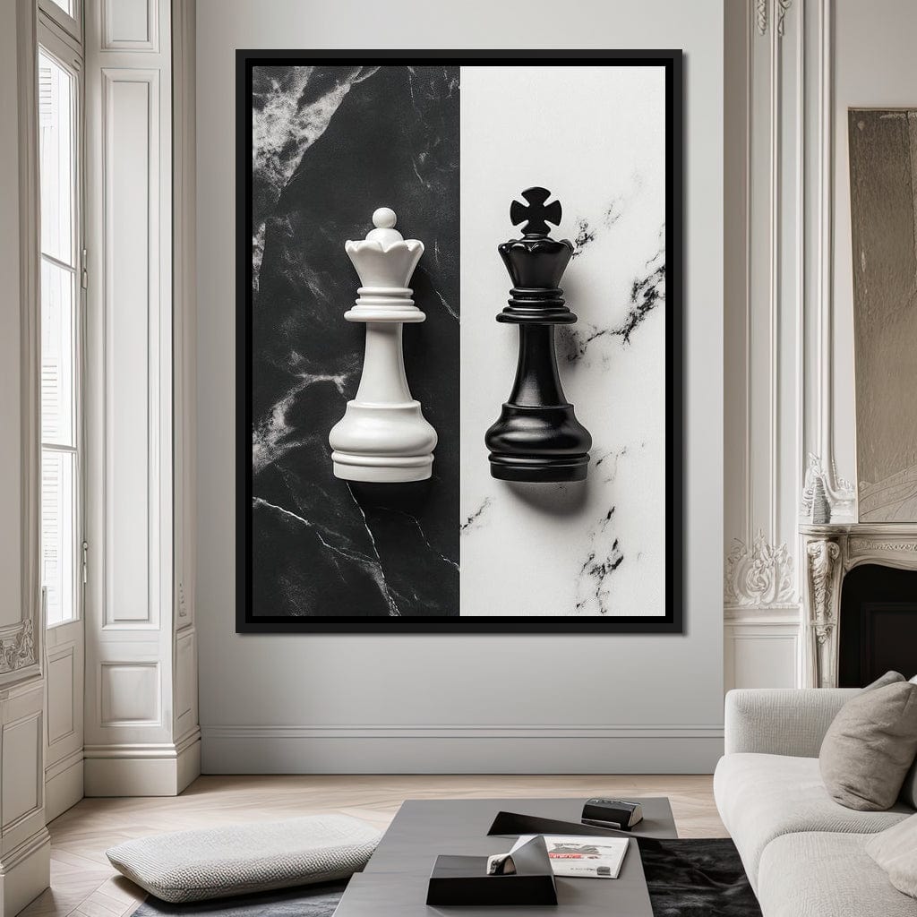 Duality of Kings Chess Contrast Canvas Wall Art