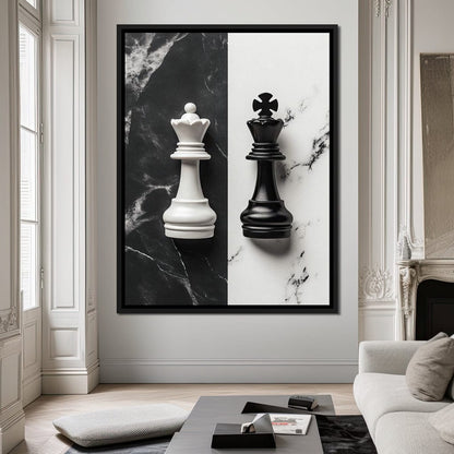Duality of Kings Chess Contrast Canvas Wall Art