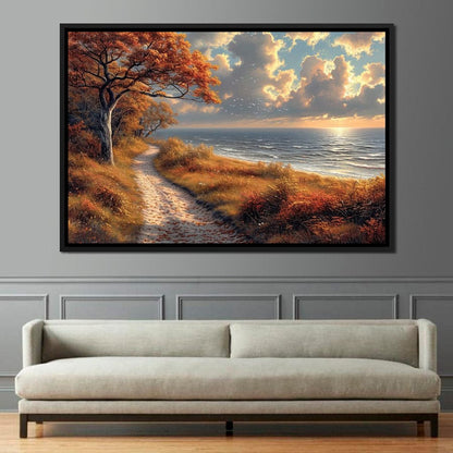Autumn Seaside Reverie Canvas Wall Art