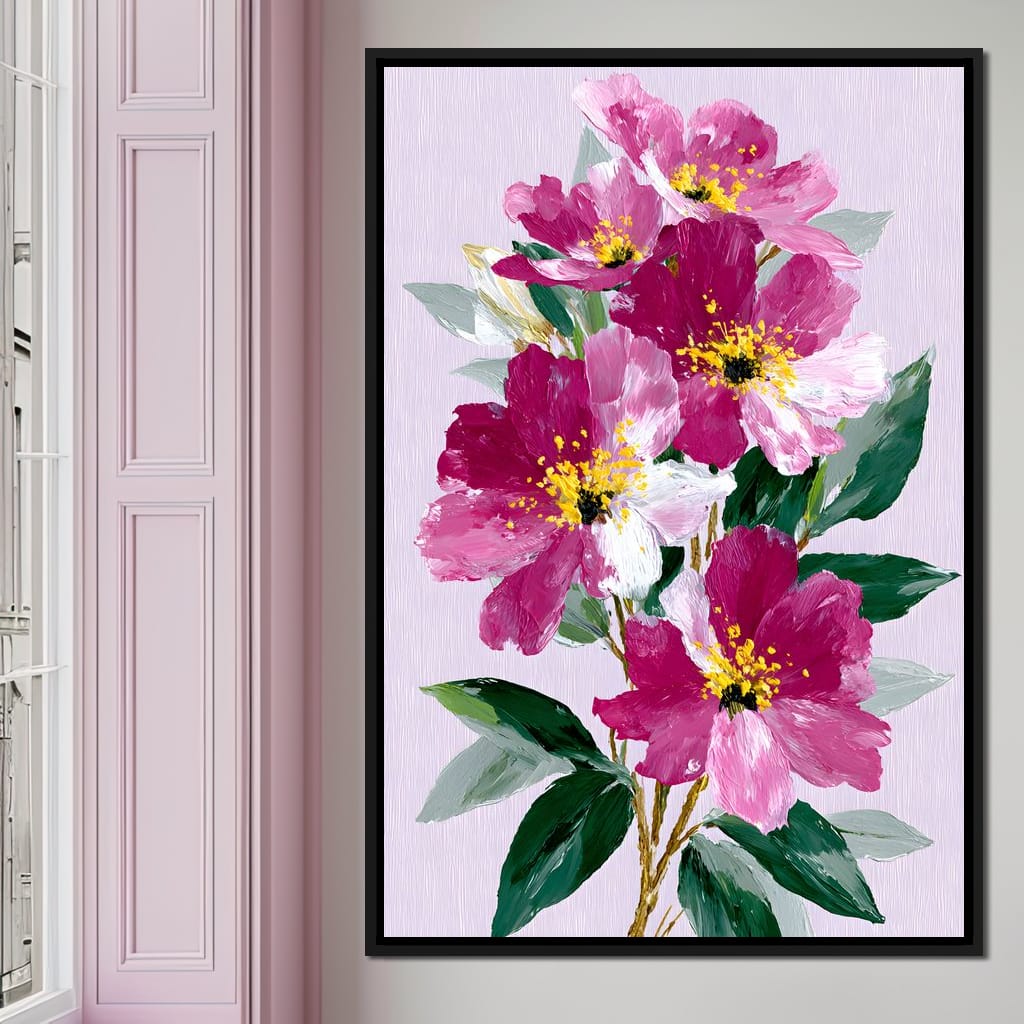 Pink Peony Garden Canvas Wall Art