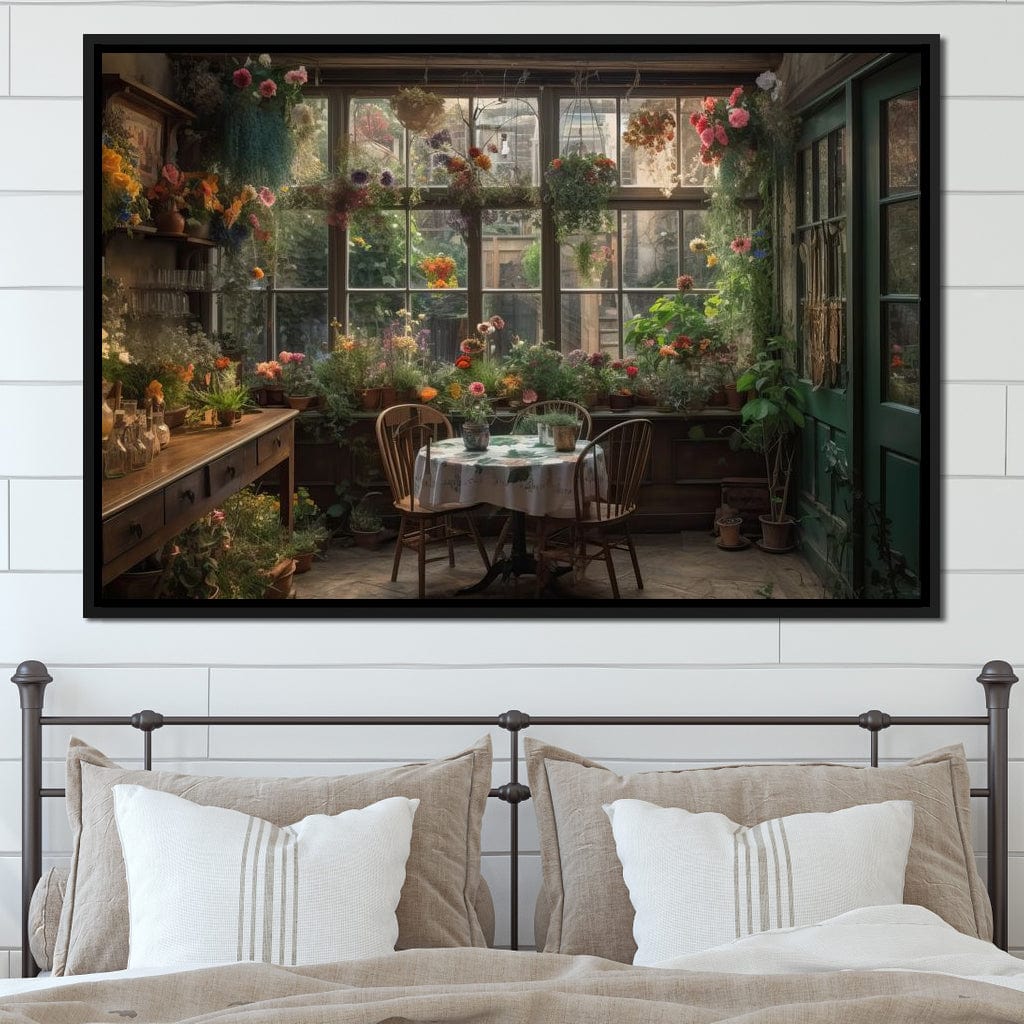 Backyard Floral Kitchen Canvas Wall Art