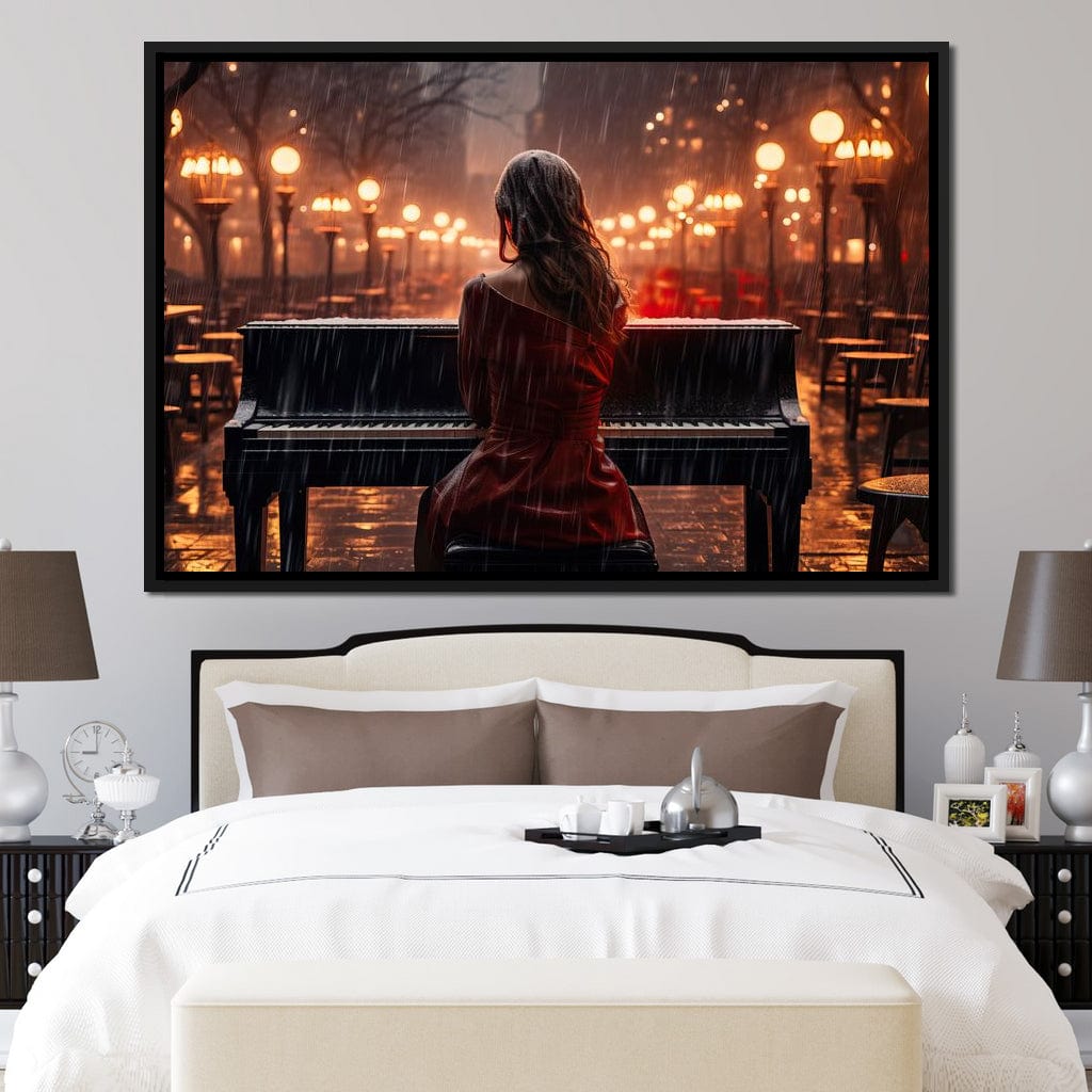 Piano Songbird Canvas Wall Art