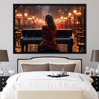 Piano Songbird Canvas Wall Art