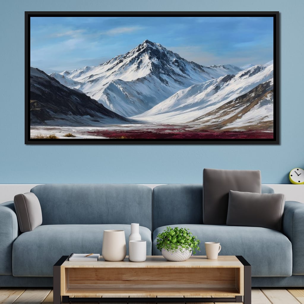 Snowy Alpine Peak Canvas Wall Art