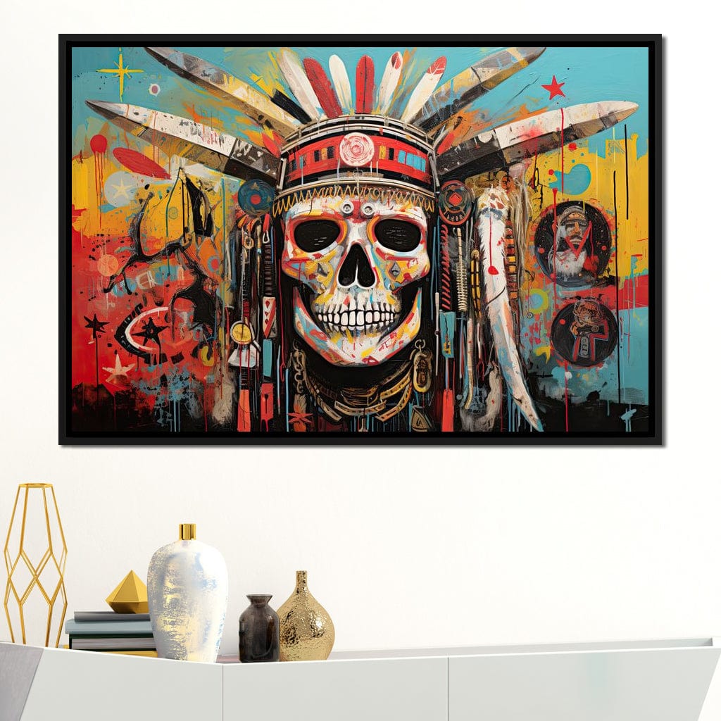 Tribal Echoes in Technicolor Canvas Wall Art