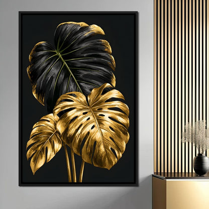 Gilded Foliage Dark Contrast Canvas Wall Art