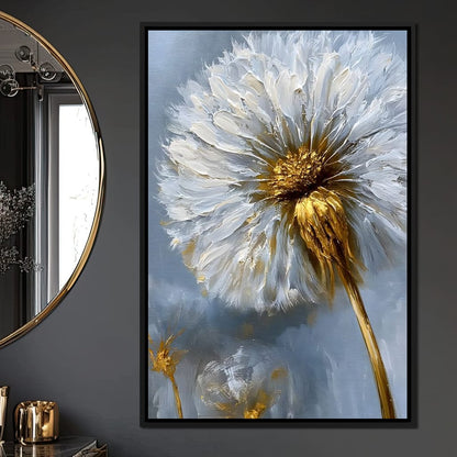 Gilded Dandelion Canvas Wall Art