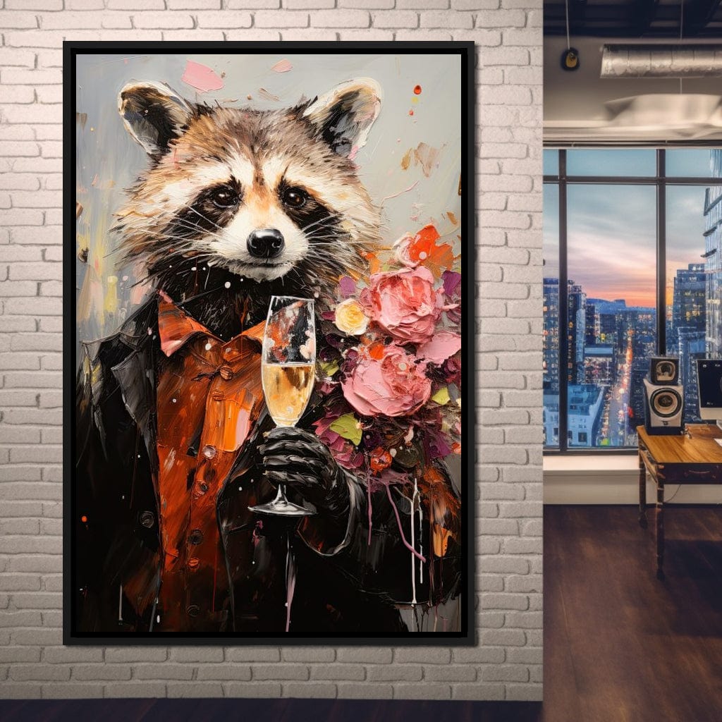 Raccoon's Toast Canvas Wall Art
