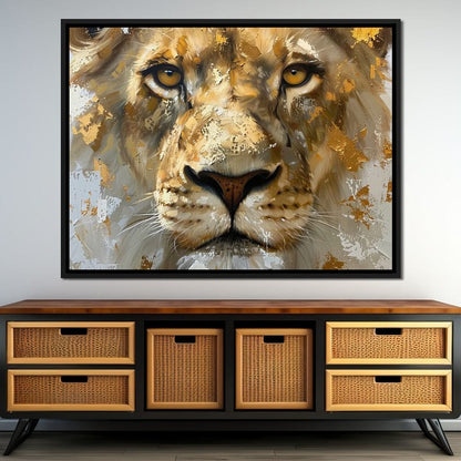 Golden Gaze of the Sovereign Canvas Wall Art