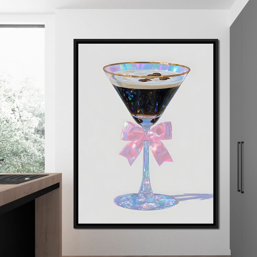 Iridescent Espresso Martini Bow Canvas Wall Art